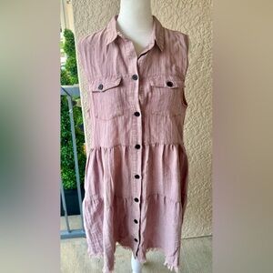 Umgee Pre Owned Women’s Sleeveless Button Up Mini Dress Purple Size Medium